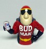 Bud Man Holding Budweiser Can Character lidded stein - Front View
