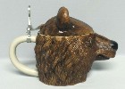 Grizzly Bear Character lidded stein - Left View