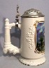 Thomas Kinkade A Light in the Storm lidded stein - Left View