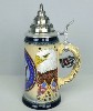 Navy lidded stein - Right View
