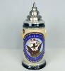 Navy lidded stein - Front View