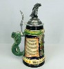 US Vintage Coin lidded stein with Eagle Figurine - Left View