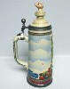 Statue of Liberty lidded stein by Gerz - Left View