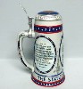 1986 Strohs Statue of Liberty lidded stein - Left View